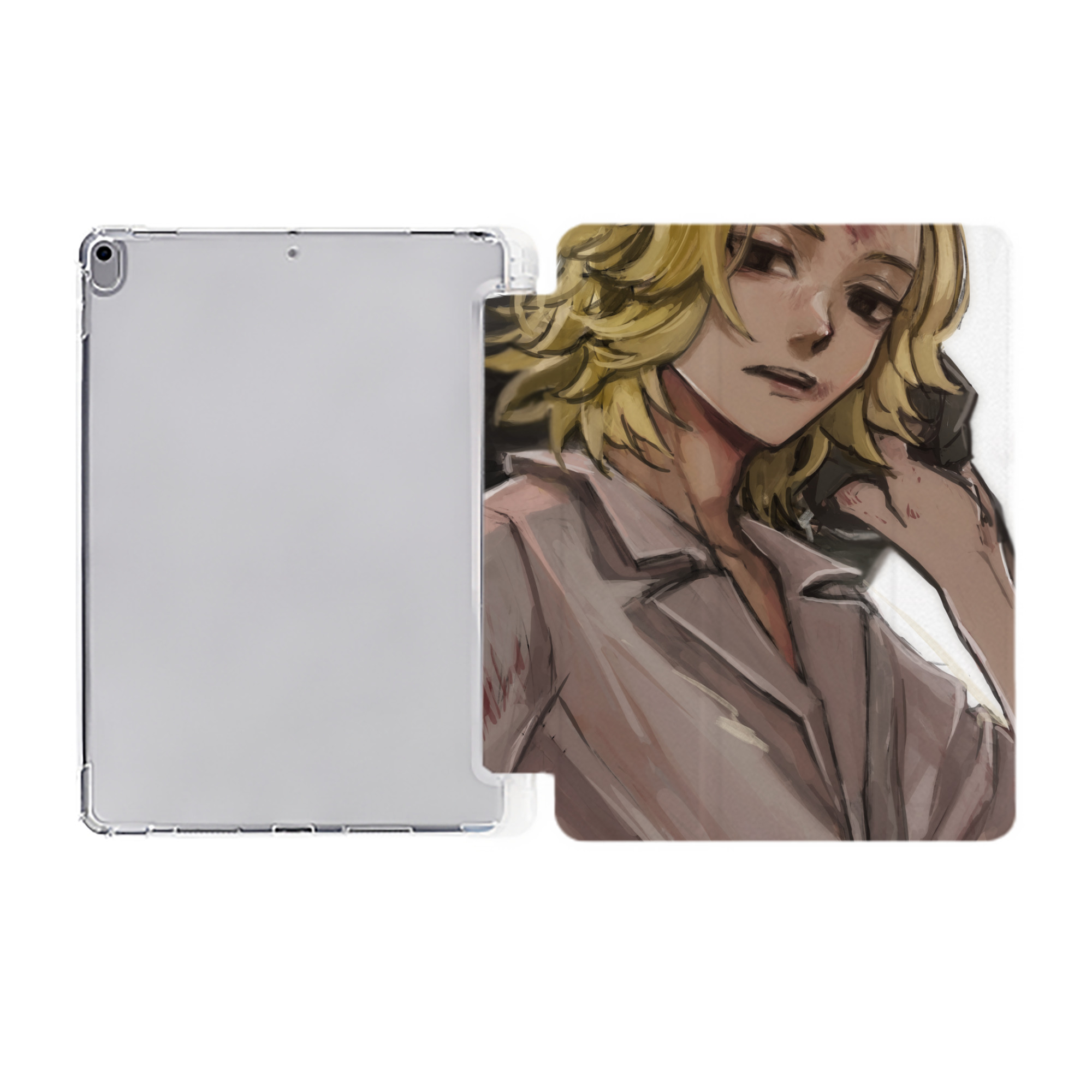 （画像用） 東京リベンジャーズ Tokyo Revengers IPad ケース ペン収納付き 三つ折りスタンド PUレザー×シリコン 対応機種9.5/10.5/10.9インチ